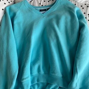 blue v neck sweatshirt